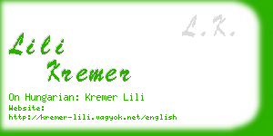 lili kremer business card